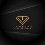 modern jewelry logo template with diamond stone icon design